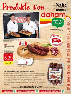 Prospekt Spar 22.08.2024 - 04.09.2024