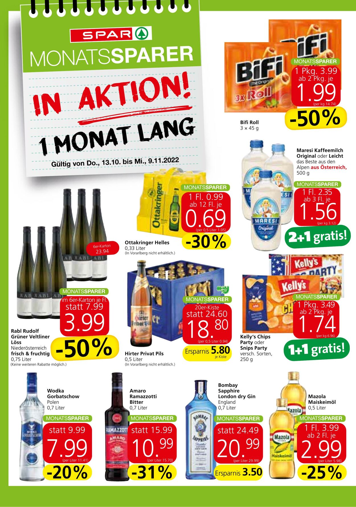 Prospekt Spar 13.10.2022 - 09.11.2022