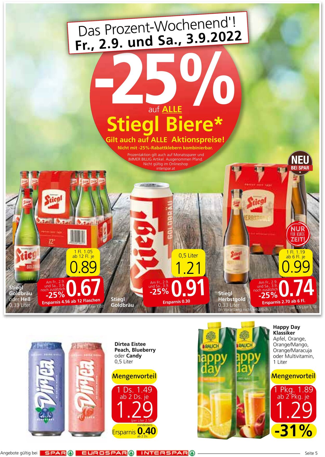 Prospekt Spar 01.09.2022 - 07.09.2022