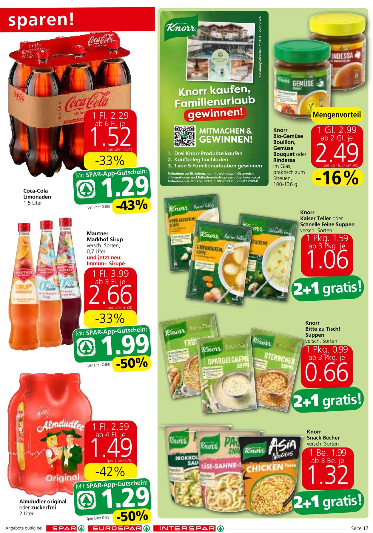 Prospekt Spar 14.11.2024 - 27.11.2024