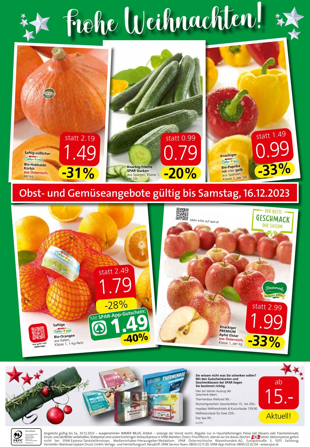 Prospekt Spar 14.12.2023 - 30.12.2023