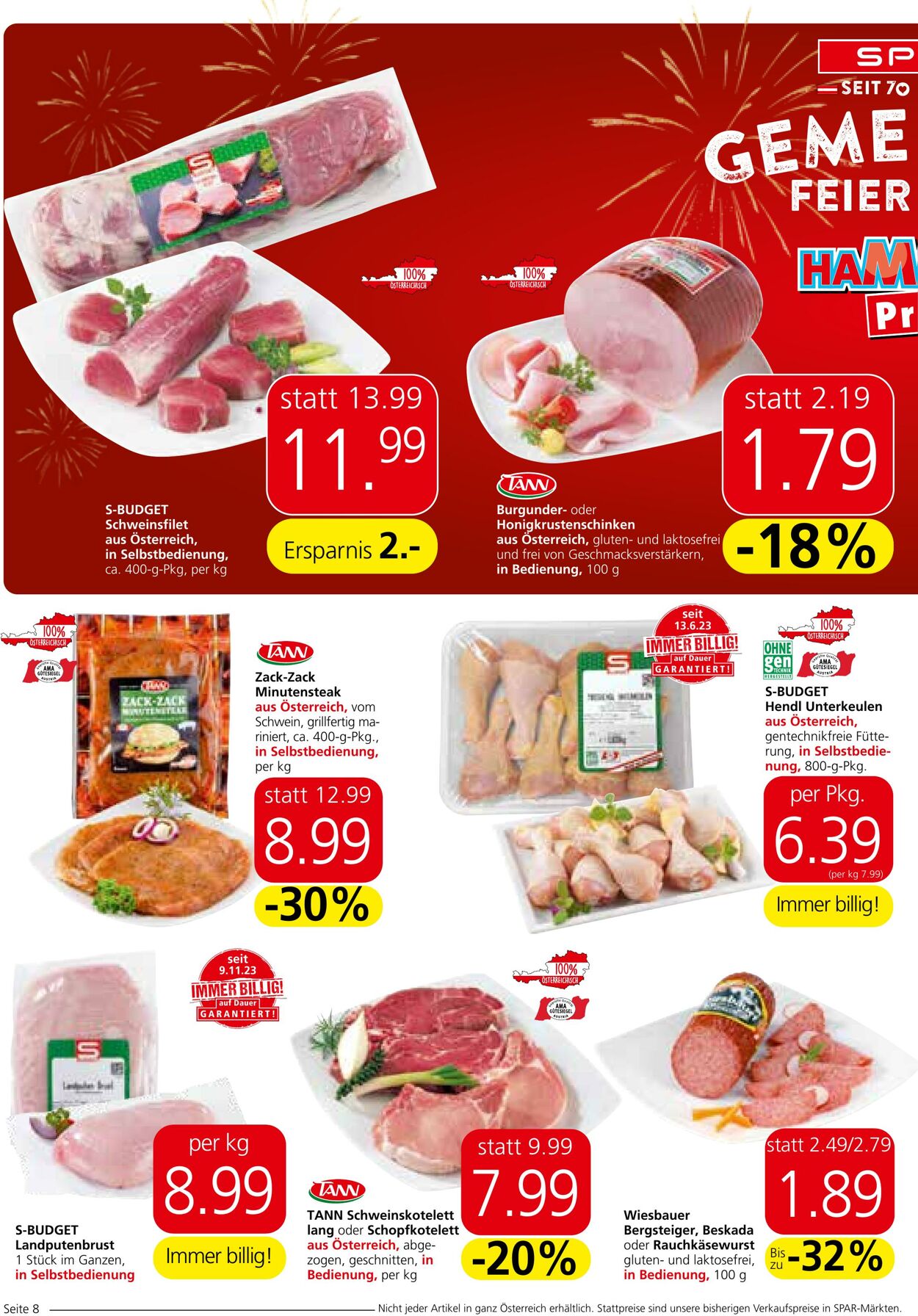 Prospekt Spar 25.07.2024 - 08.08.2024