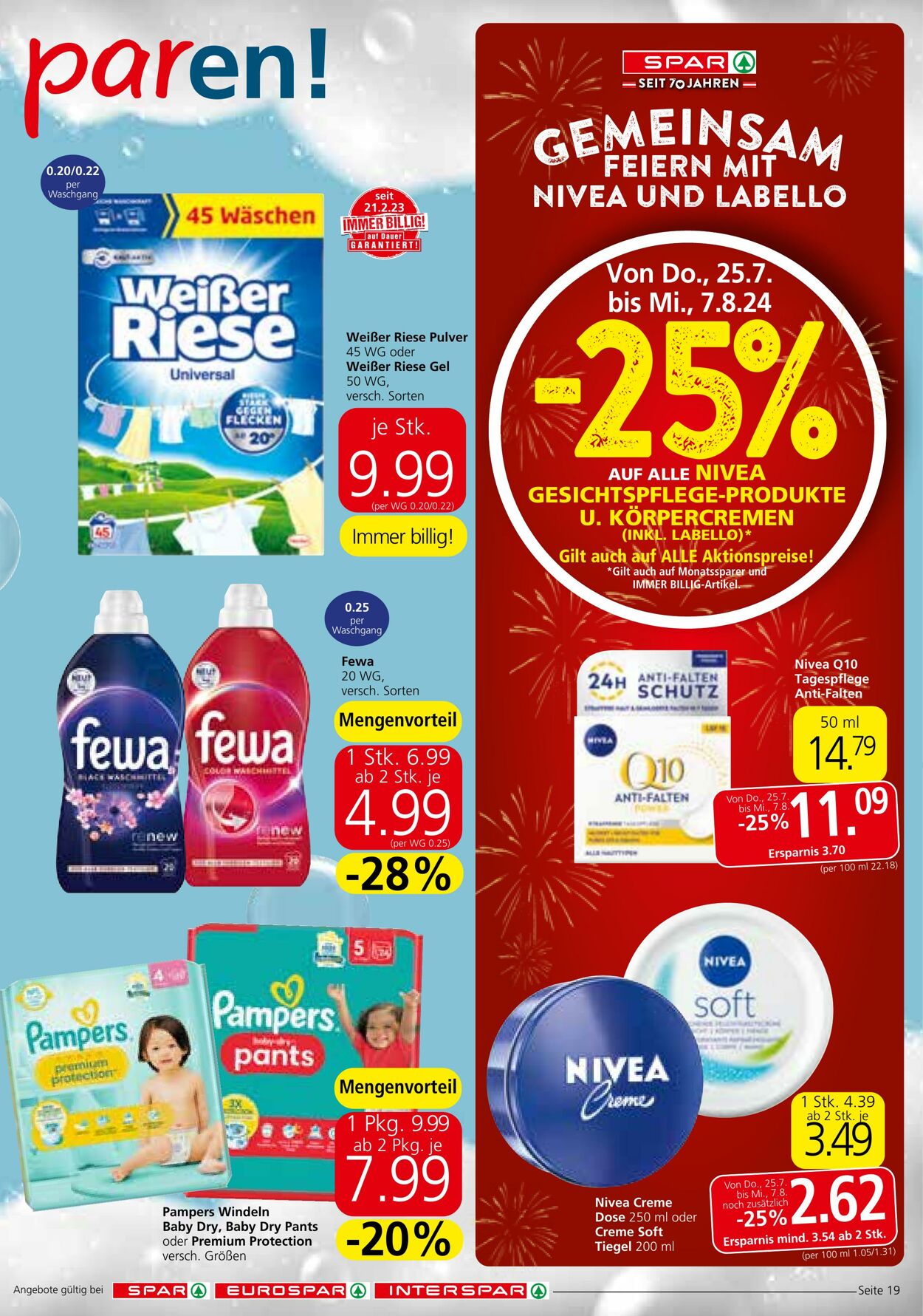 Prospekt Spar 25.07.2024 - 08.08.2024