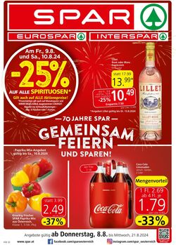 Prospekt Spar 08.08.2024 - 21.08.2024