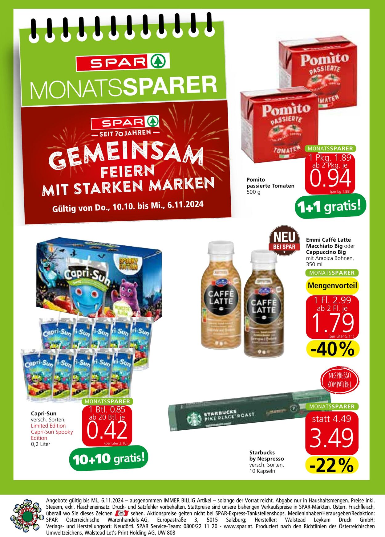 Prospekt Spar 10.10.2024 - 06.11.2024