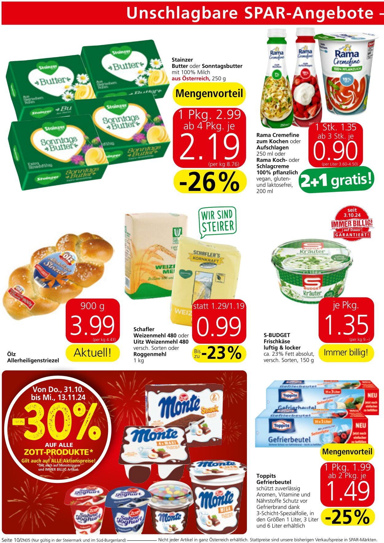 Prospekt Spar 31.10.2024 - 13.11.2024