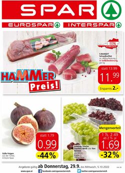 Prospekt Spar 29.09.2022 - 05.10.2022