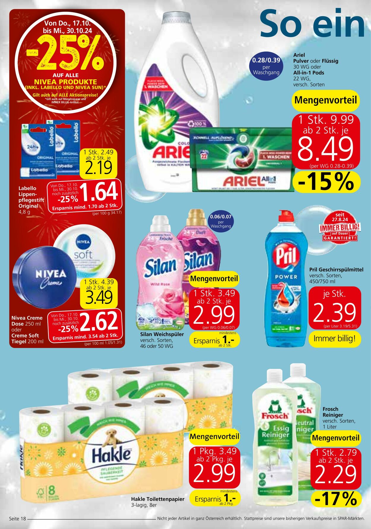 Prospekt Spar 17.10.2024 - 30.10.2024