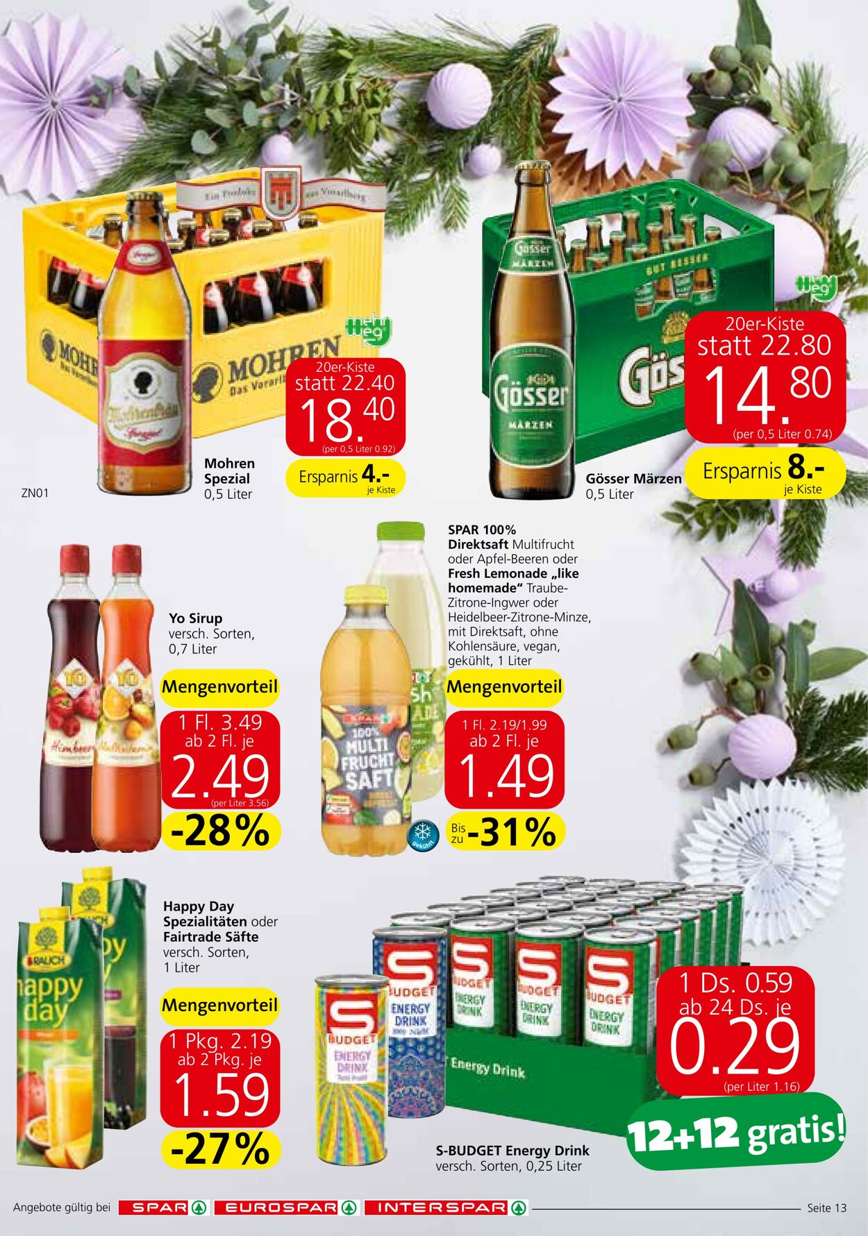 Prospekt Spar 21.12.2022 - 31.12.2022