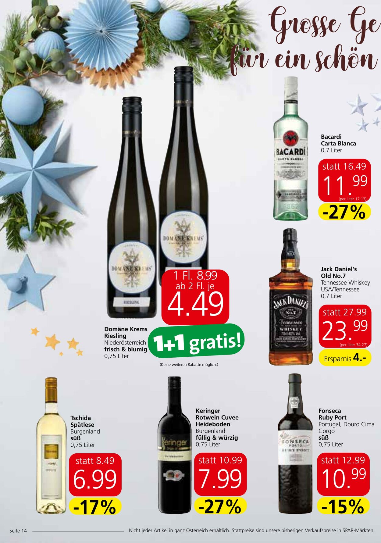 Prospekt Spar 21.12.2022 - 31.12.2022