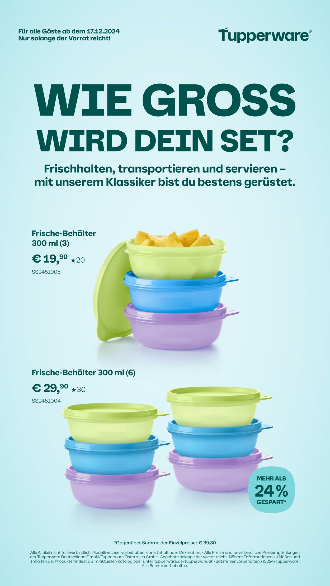 Prospekt Tupperware - ab 17. Dezember 2024 18 Dez, 2024 - 1 Jän, 2025