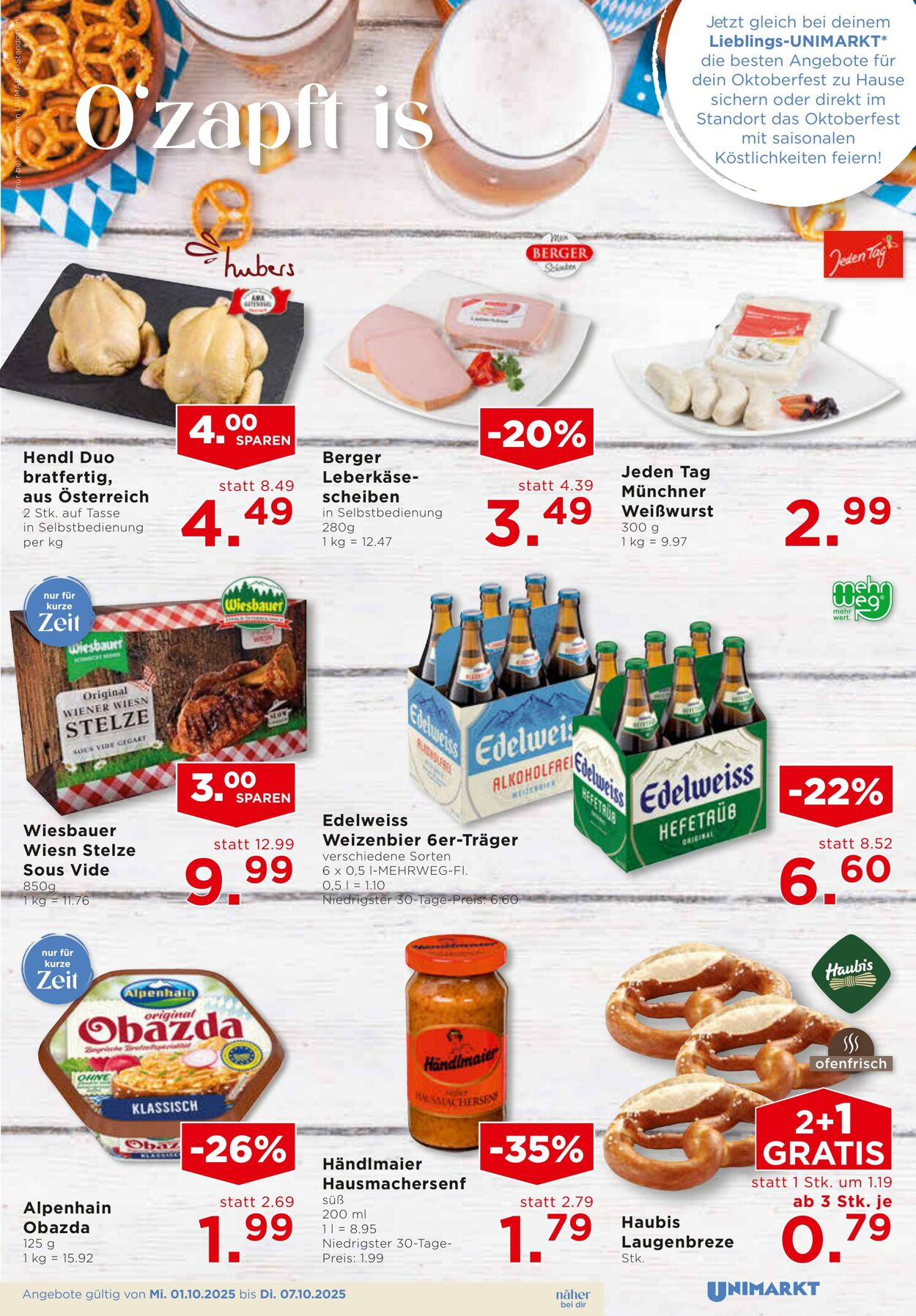 Prospekt Unimarkt 01.10.2025 - 07.10.2025
