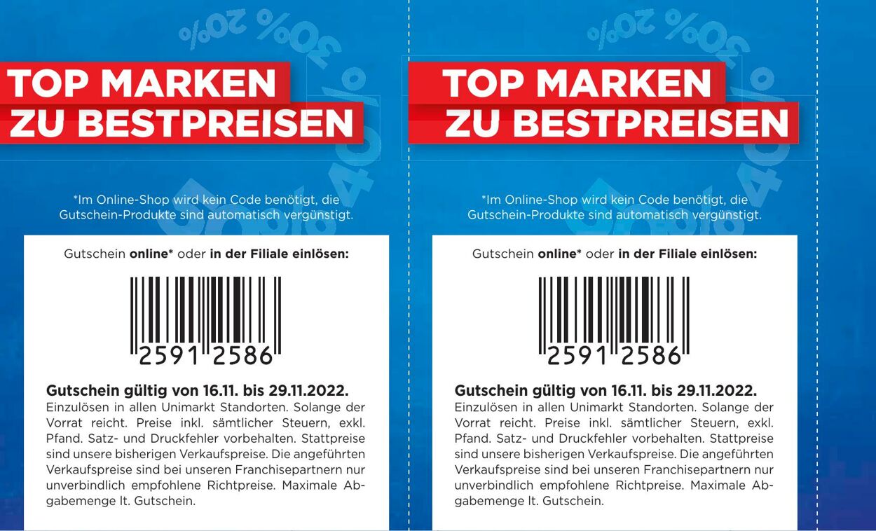 Prospekt Unimarkt 16.11.2022 - 29.11.2022