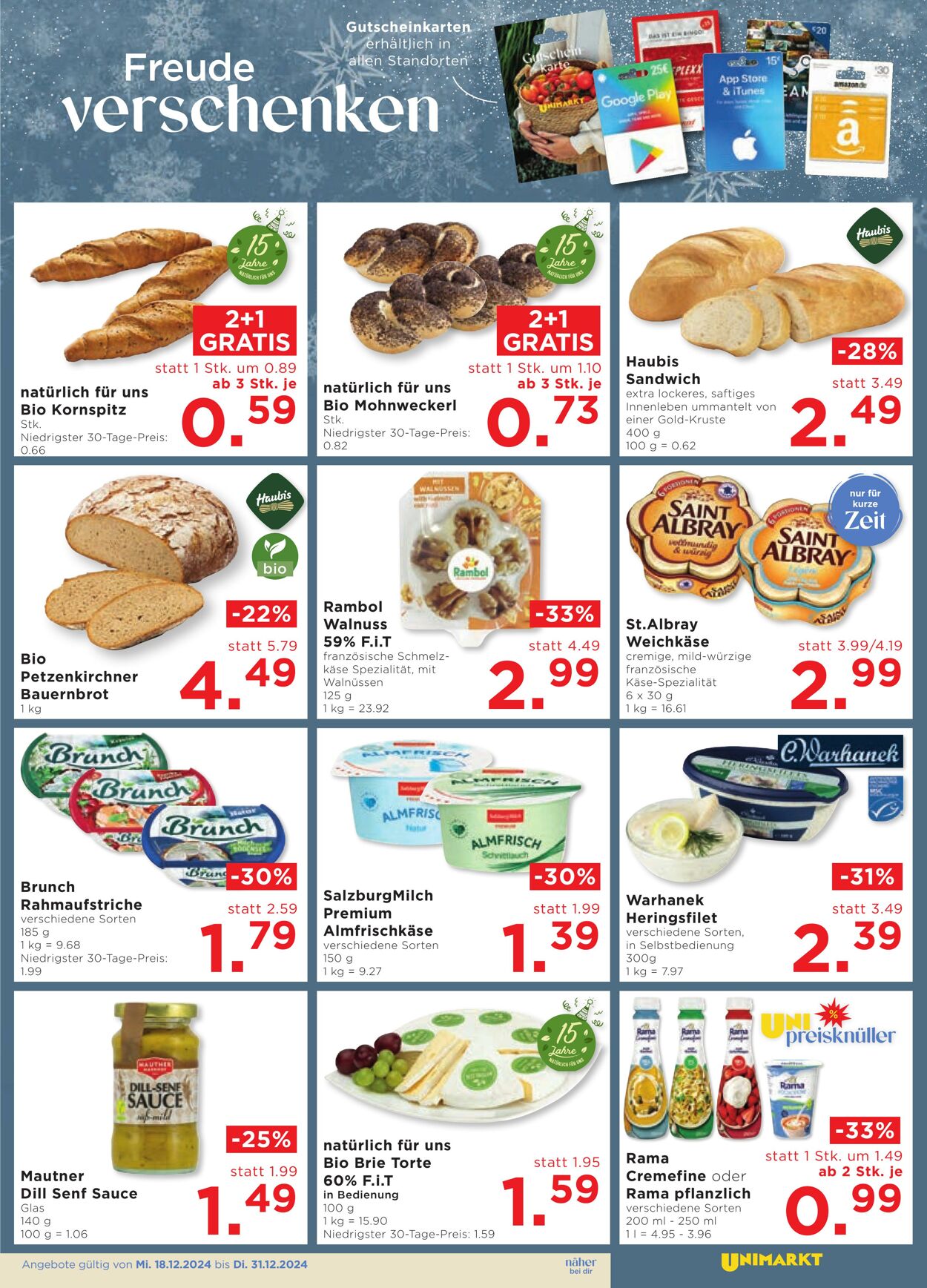 Prospekt Unimarkt 18.12.2024 - 31.12.2024