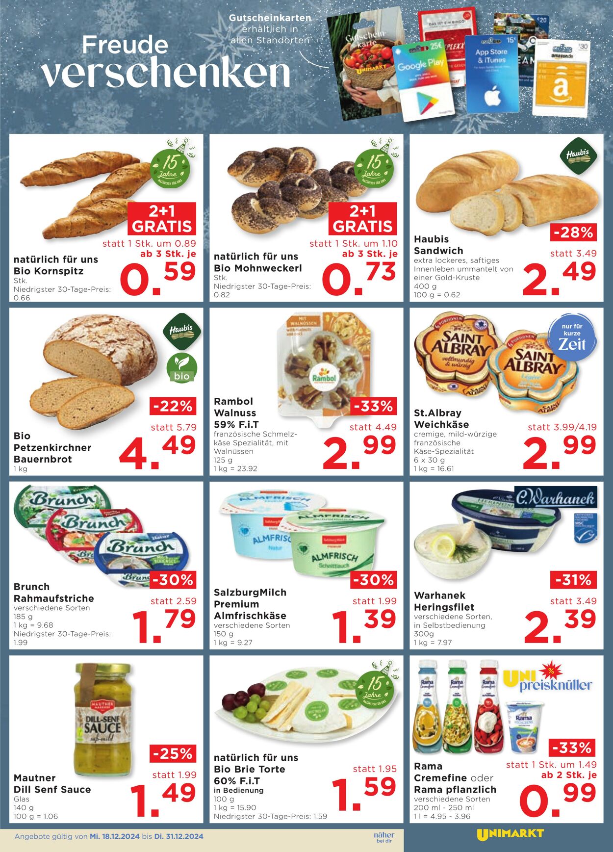 Prospekt Unimarkt 18.12.2024 - 31.12.2024