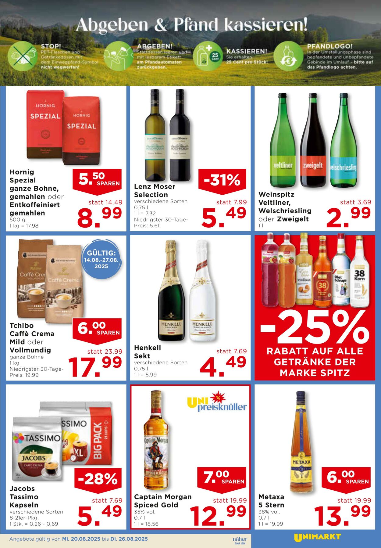 Prospekt Unimarkt 20.08.2025 - 26.08.2025