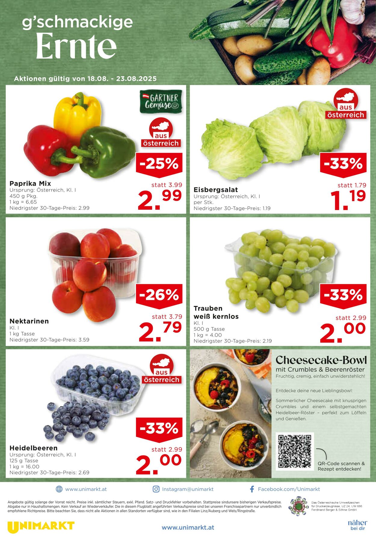 Prospekt Unimarkt 20.08.2025 - 26.08.2025