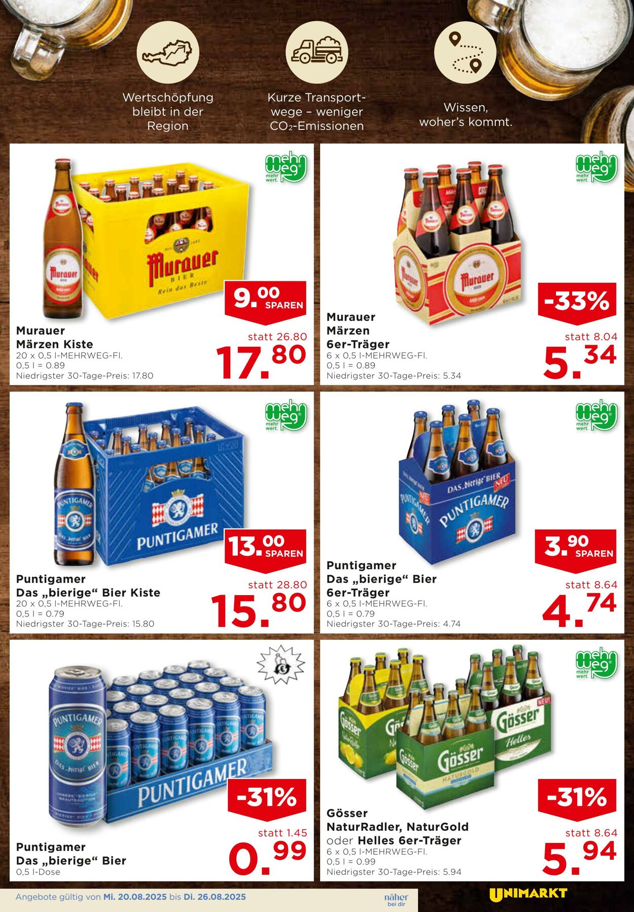 Prospekt Unimarkt 20.08.2025 - 26.08.2025