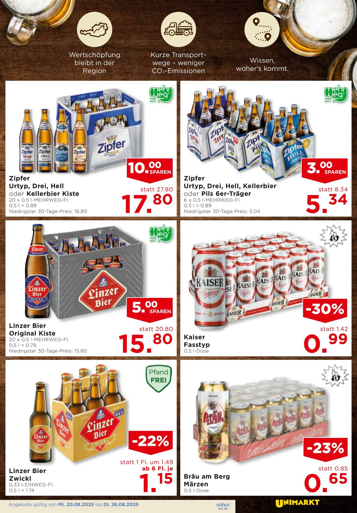 Prospekt Unimarkt 20.08.2025 - 26.08.2025
