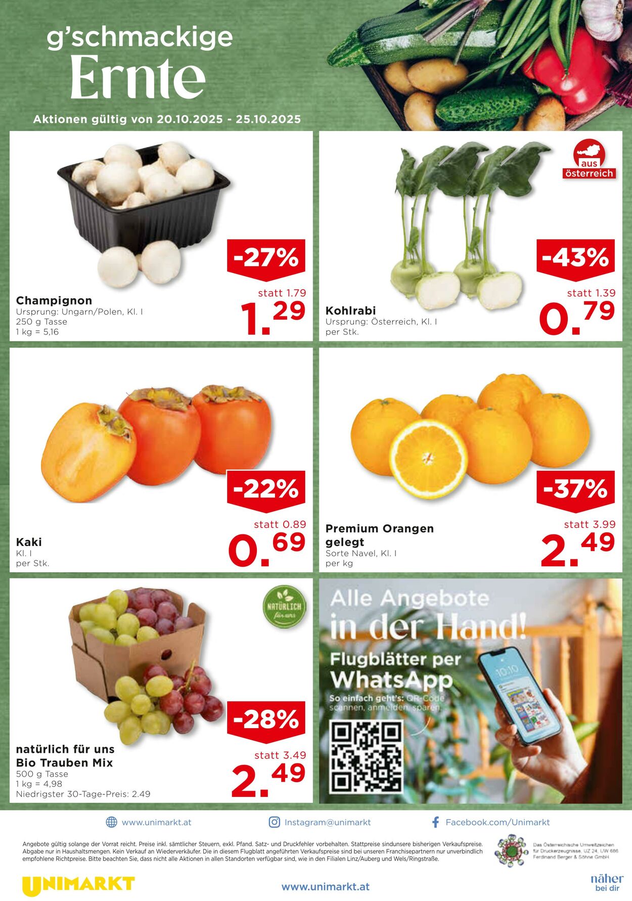 Prospekt Unimarkt 22.10.2025 - 28.10.2025