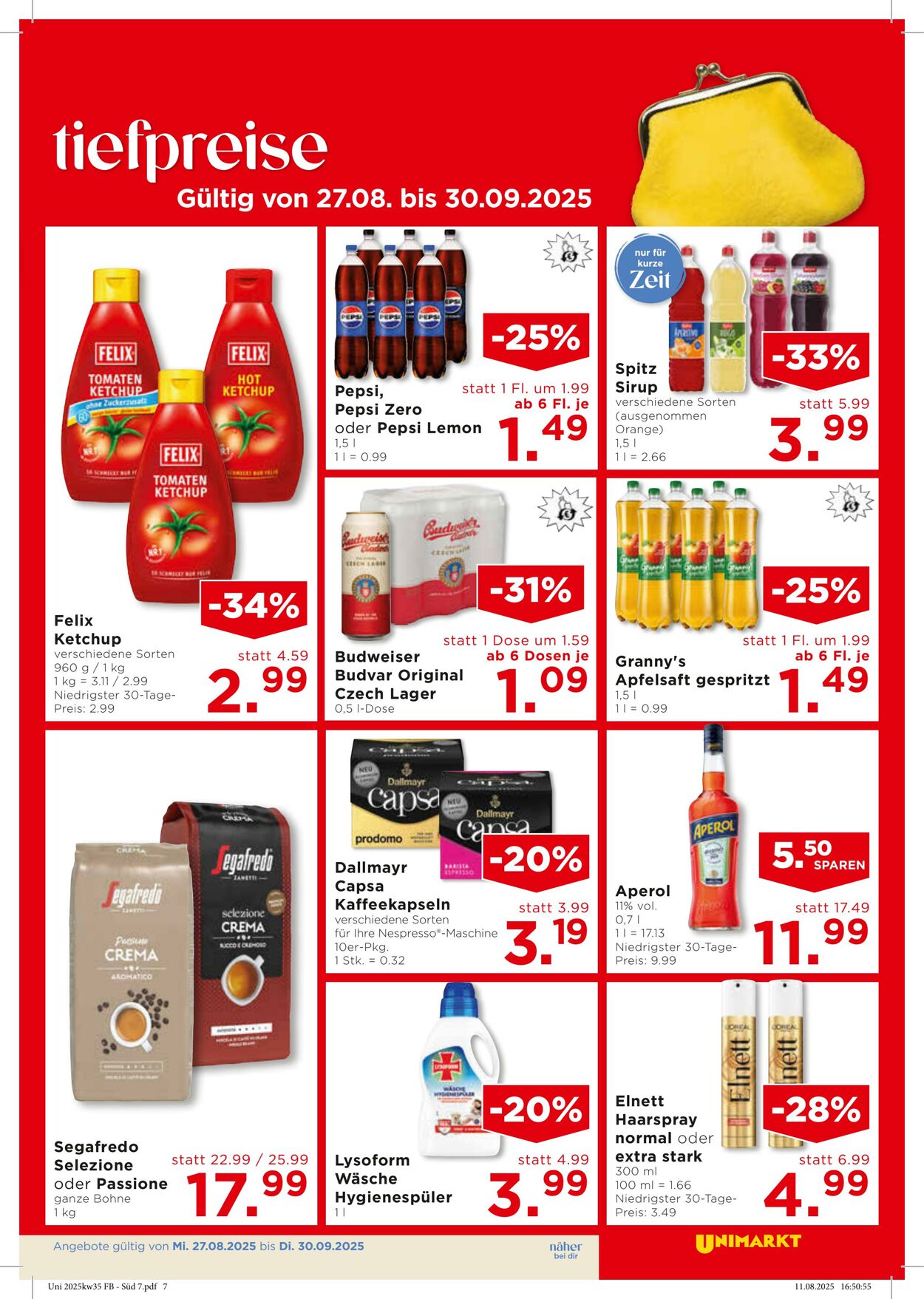 Prospekt Unimarkt 27.08.2025 - 02.09.2025