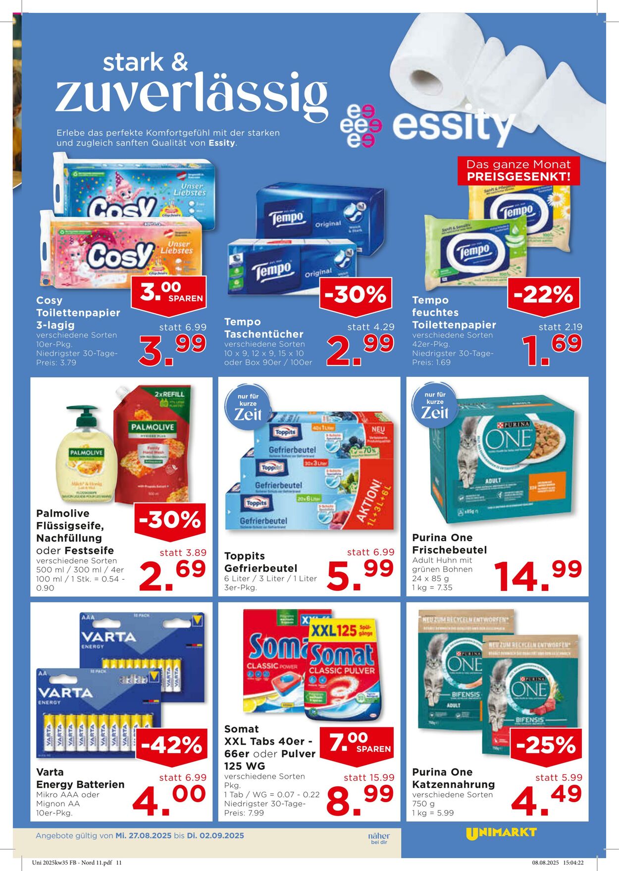 Prospekt Unimarkt 27.08.2025 - 02.09.2025