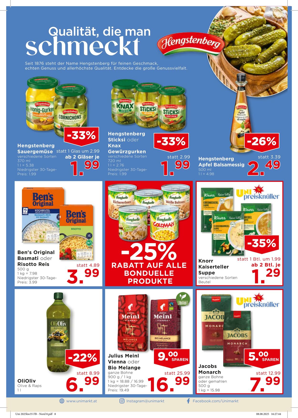 Prospekt Unimarkt 27.08.2025 - 02.09.2025