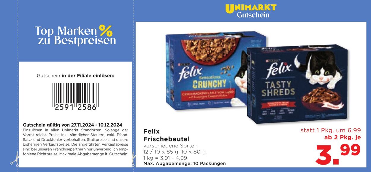 Prospekt Unimarkt 27.11.2024 - 10.12.2024