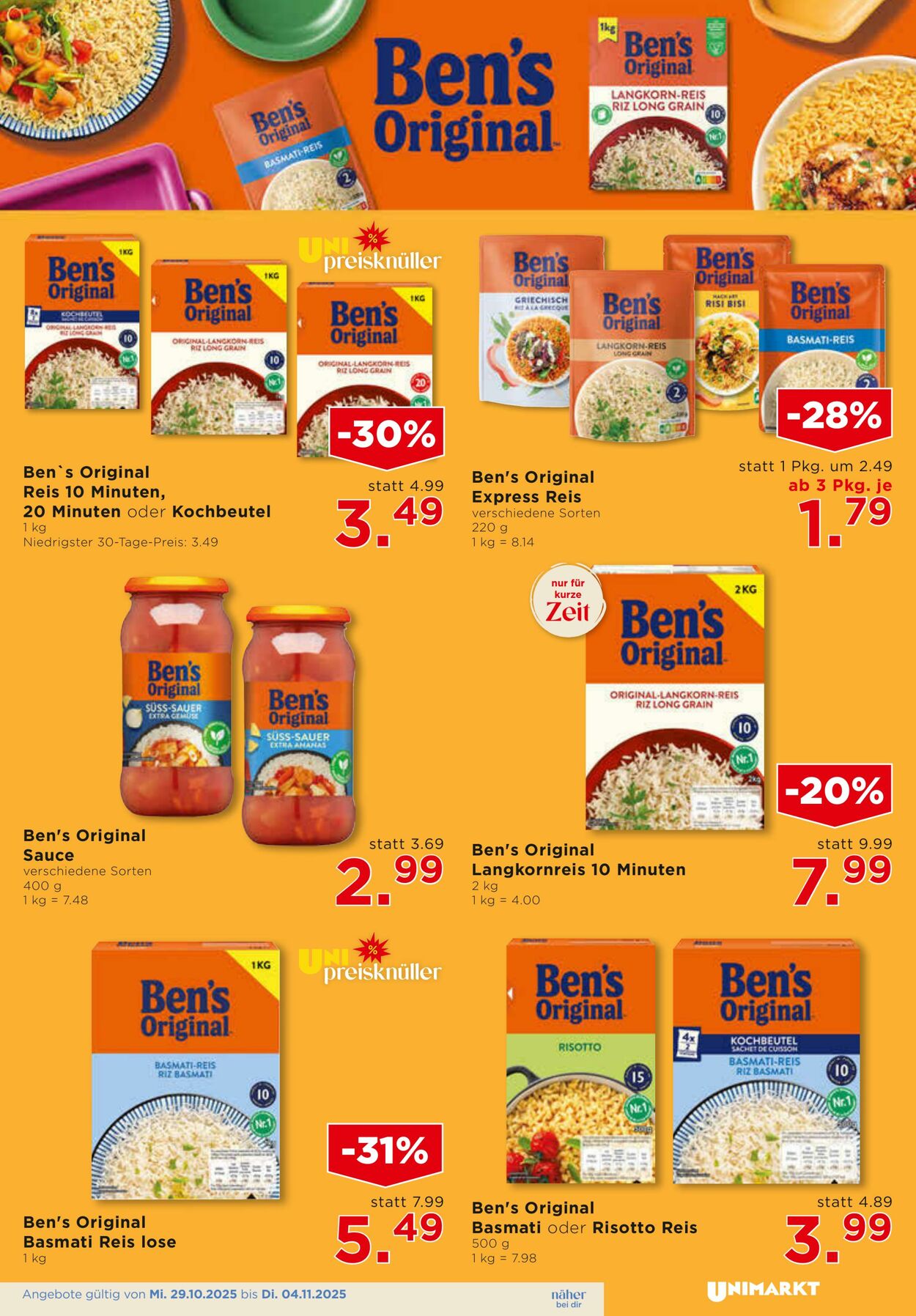 Prospekt Unimarkt 29.10.2025 - 04.11.2025