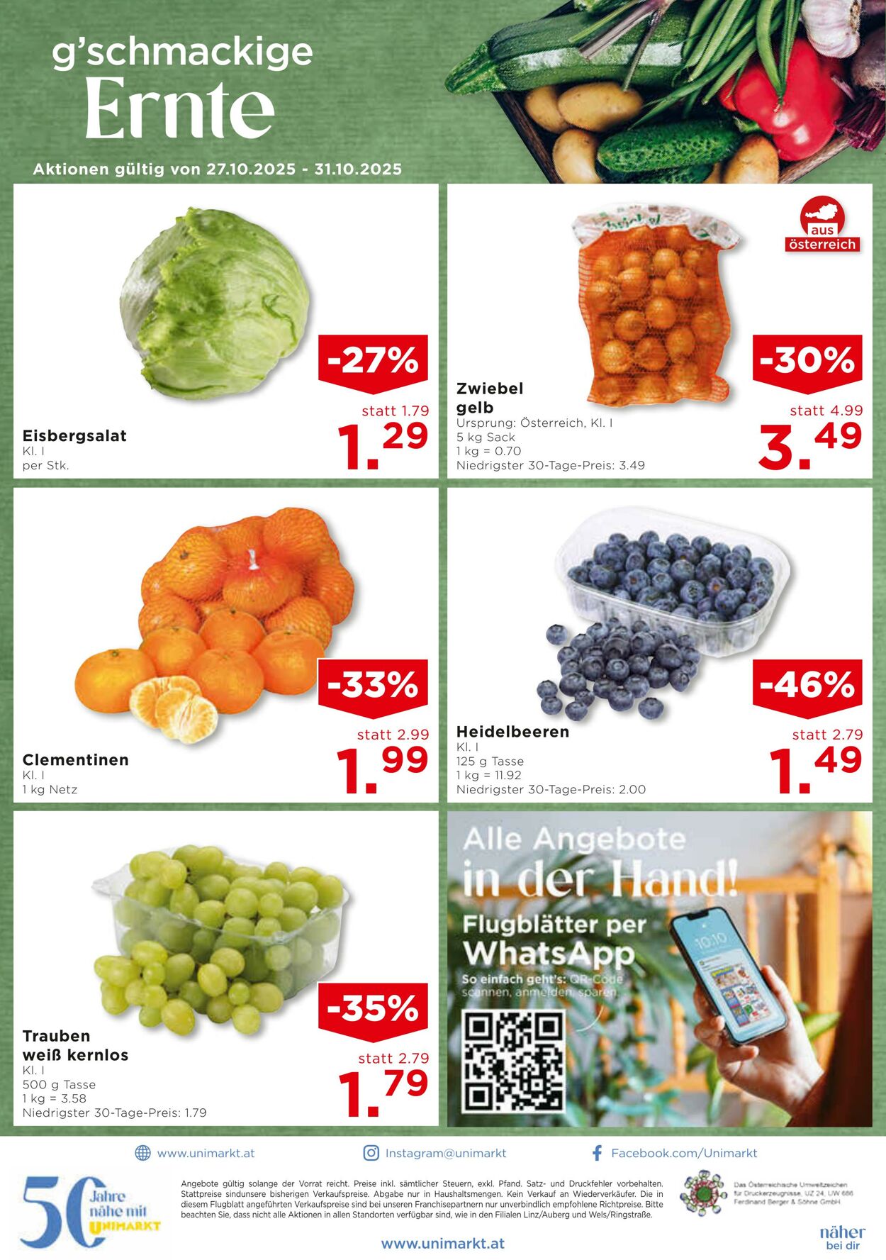 Prospekt Unimarkt 29.10.2025 - 04.11.2025
