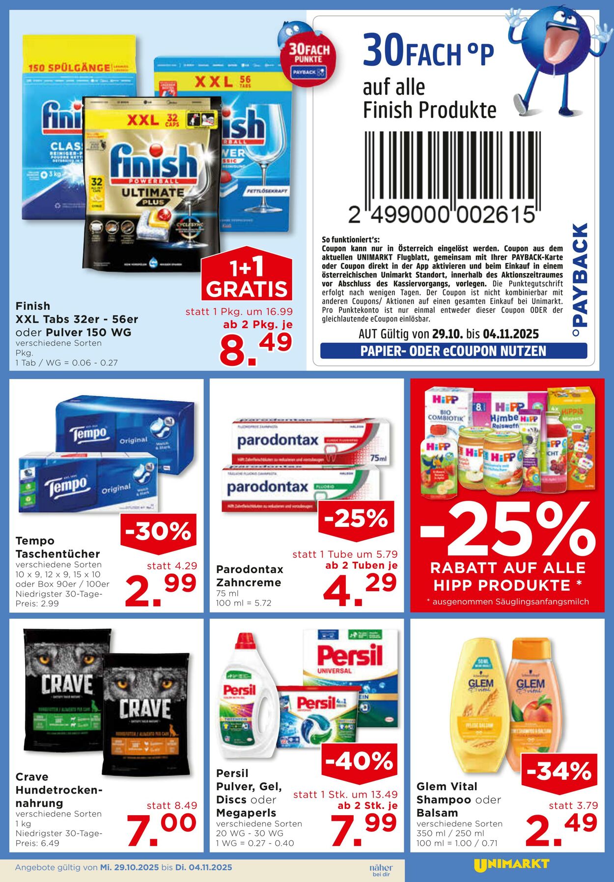 Prospekt Unimarkt 29.10.2025 - 04.11.2025