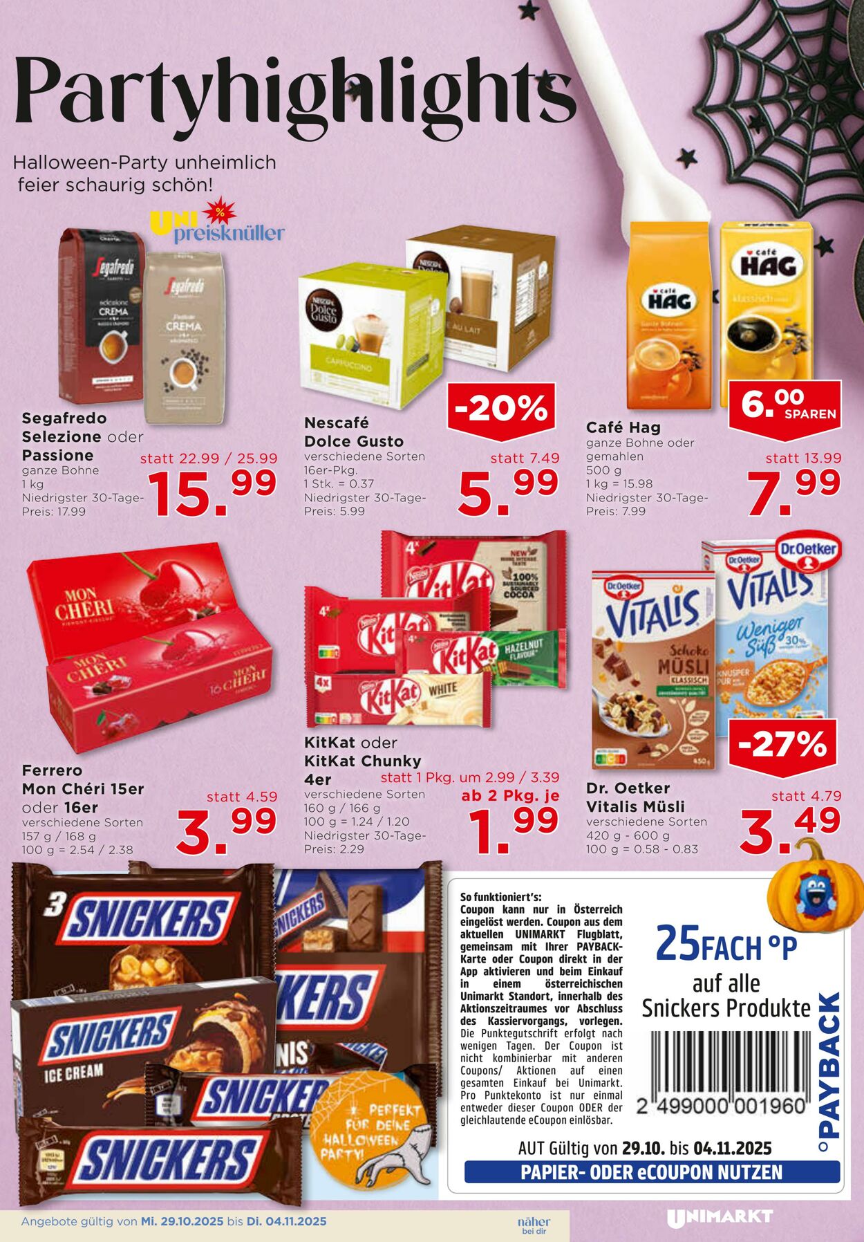 Prospekt Unimarkt 29.10.2025 - 04.11.2025