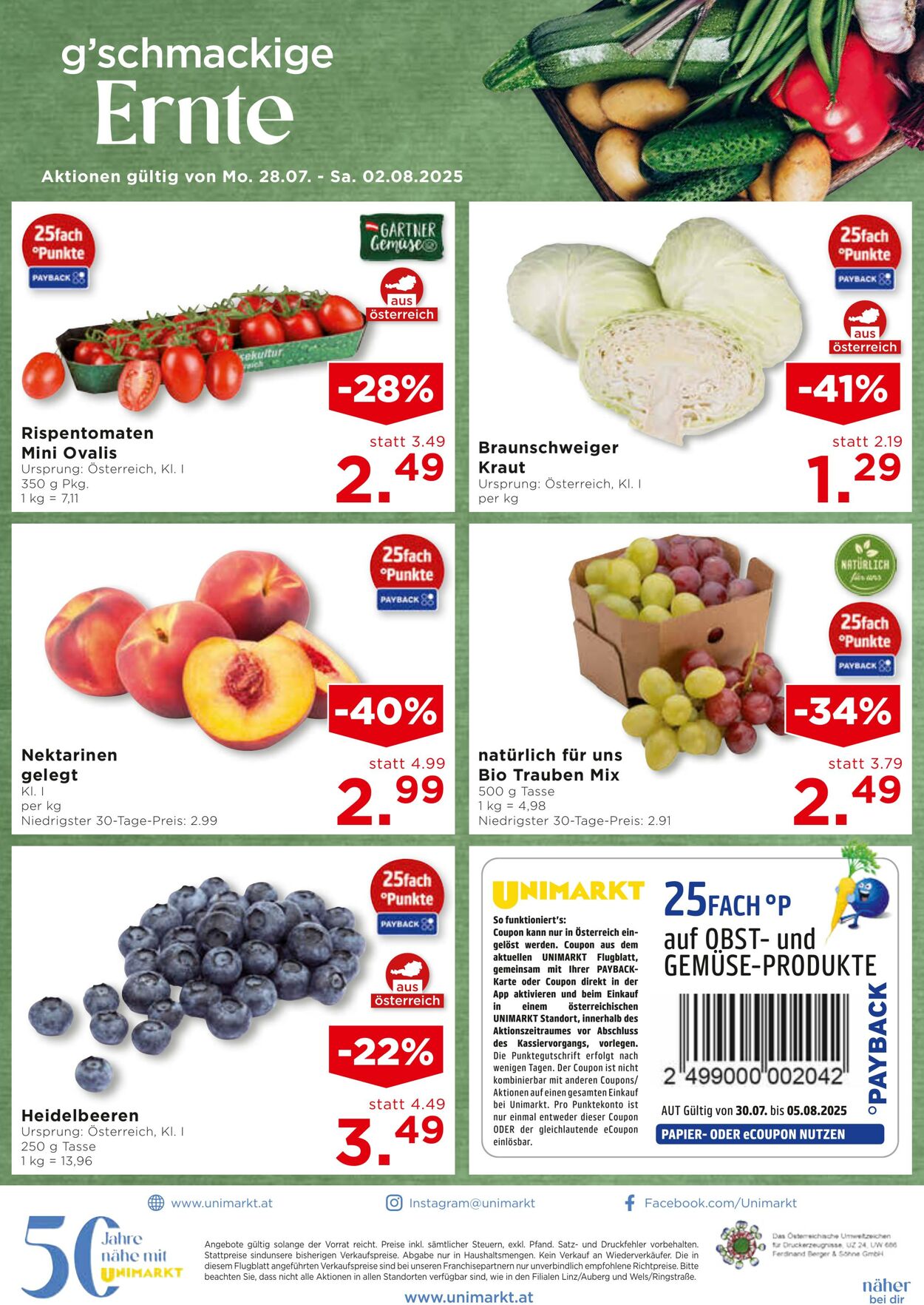Prospekt Unimarkt 30.07.2025 - 05.08.2025