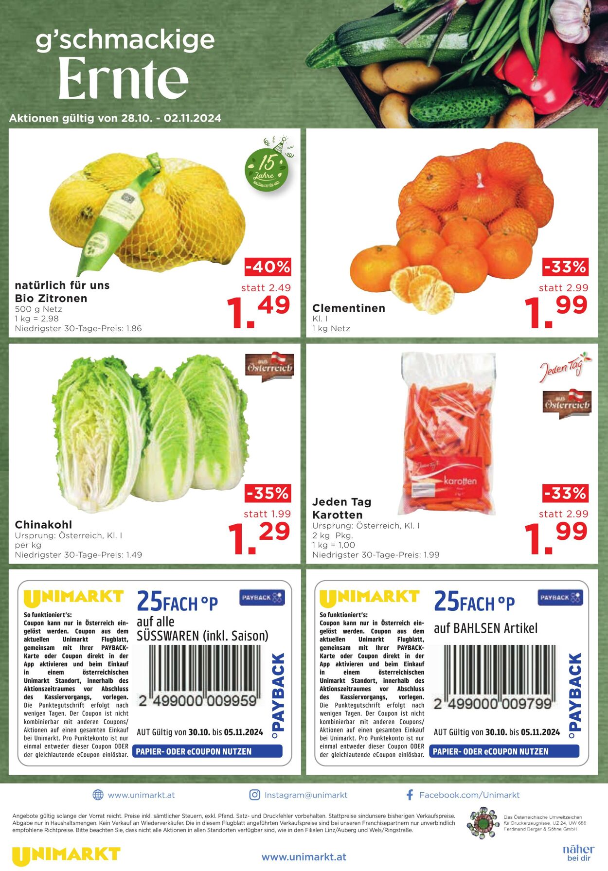 Prospekt Unimarkt 30.10.2024 - 05.11.2024