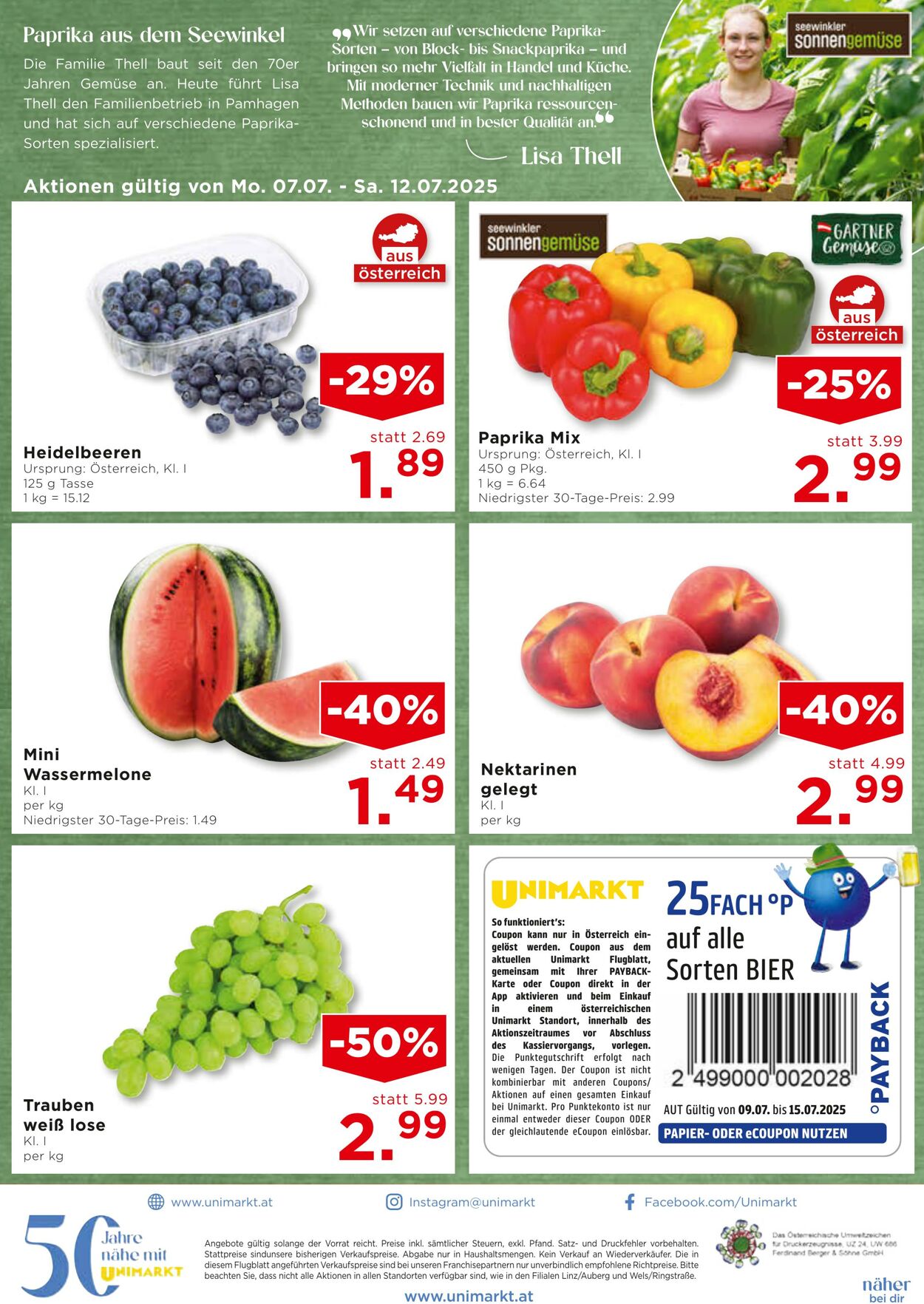 Prospekt Unimarkt 09.07.2025 - 15.07.2025