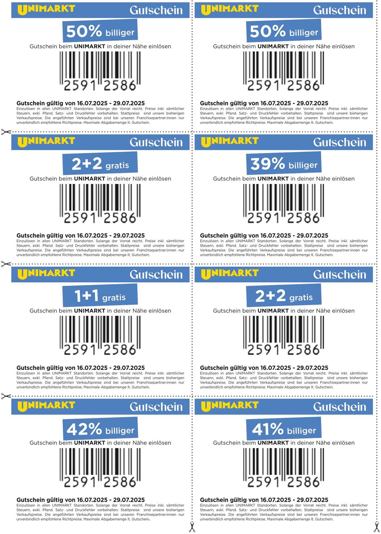 Prospekt Unimarkt 16.07.2025 - 29.07.2025