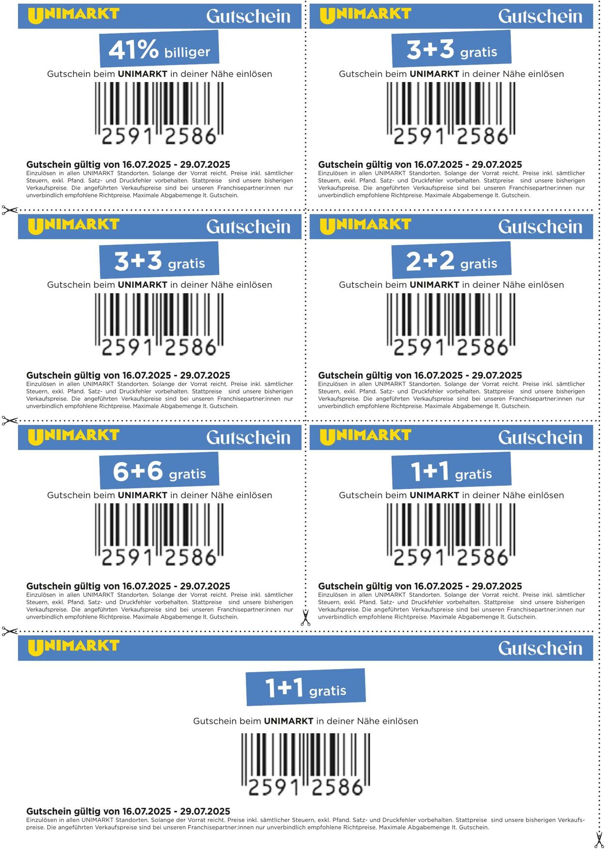 Prospekt Unimarkt 16.07.2025 - 29.07.2025