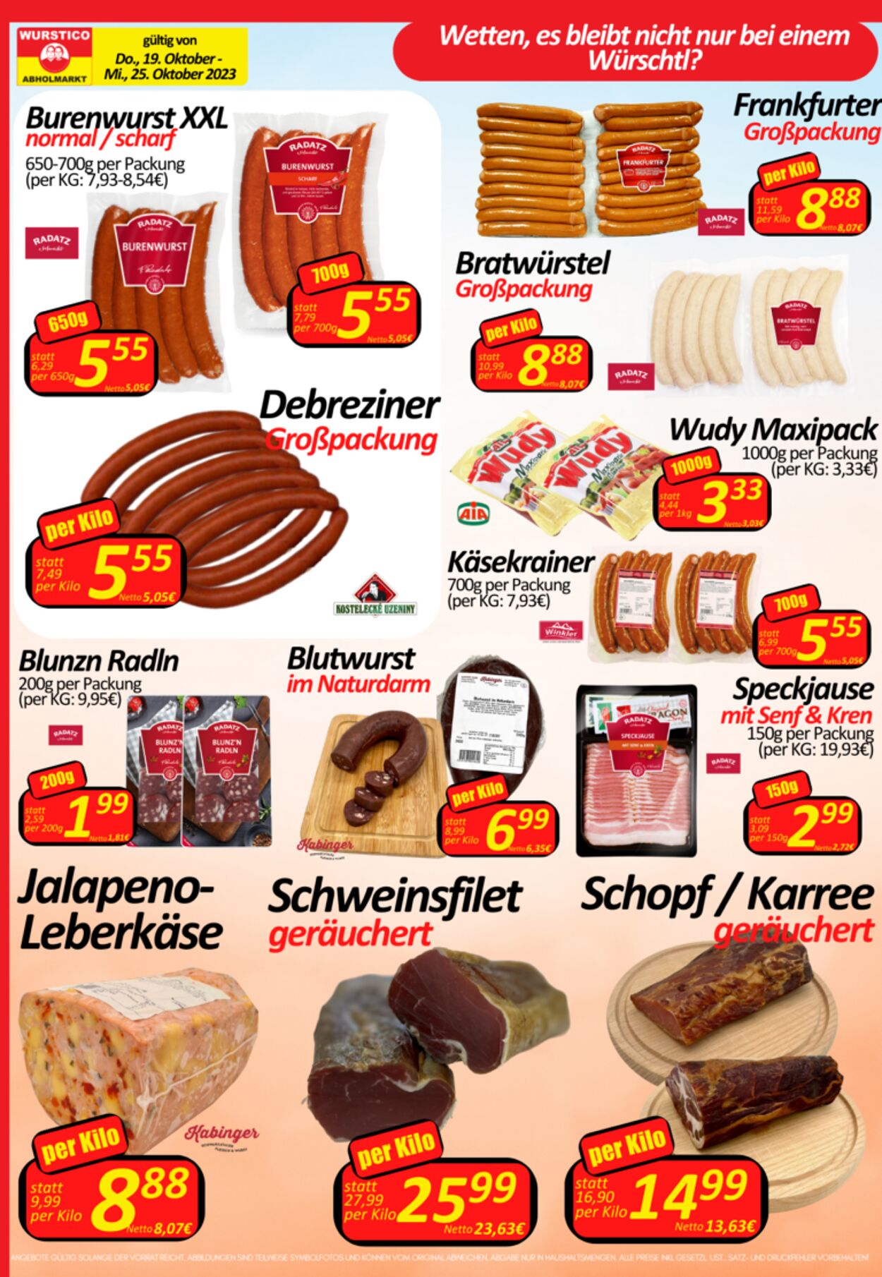 Prospekt Wurstico 25.10.2023 - 31.10.2023