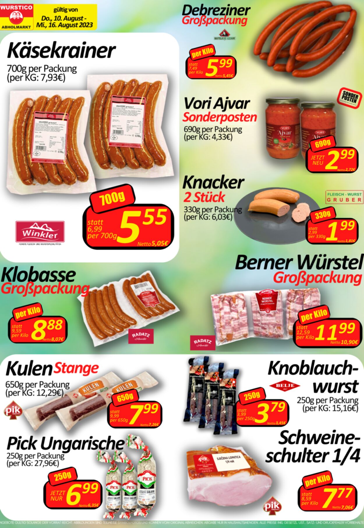 Prospekt Wurstico 10.08.2023 - 16.08.2023