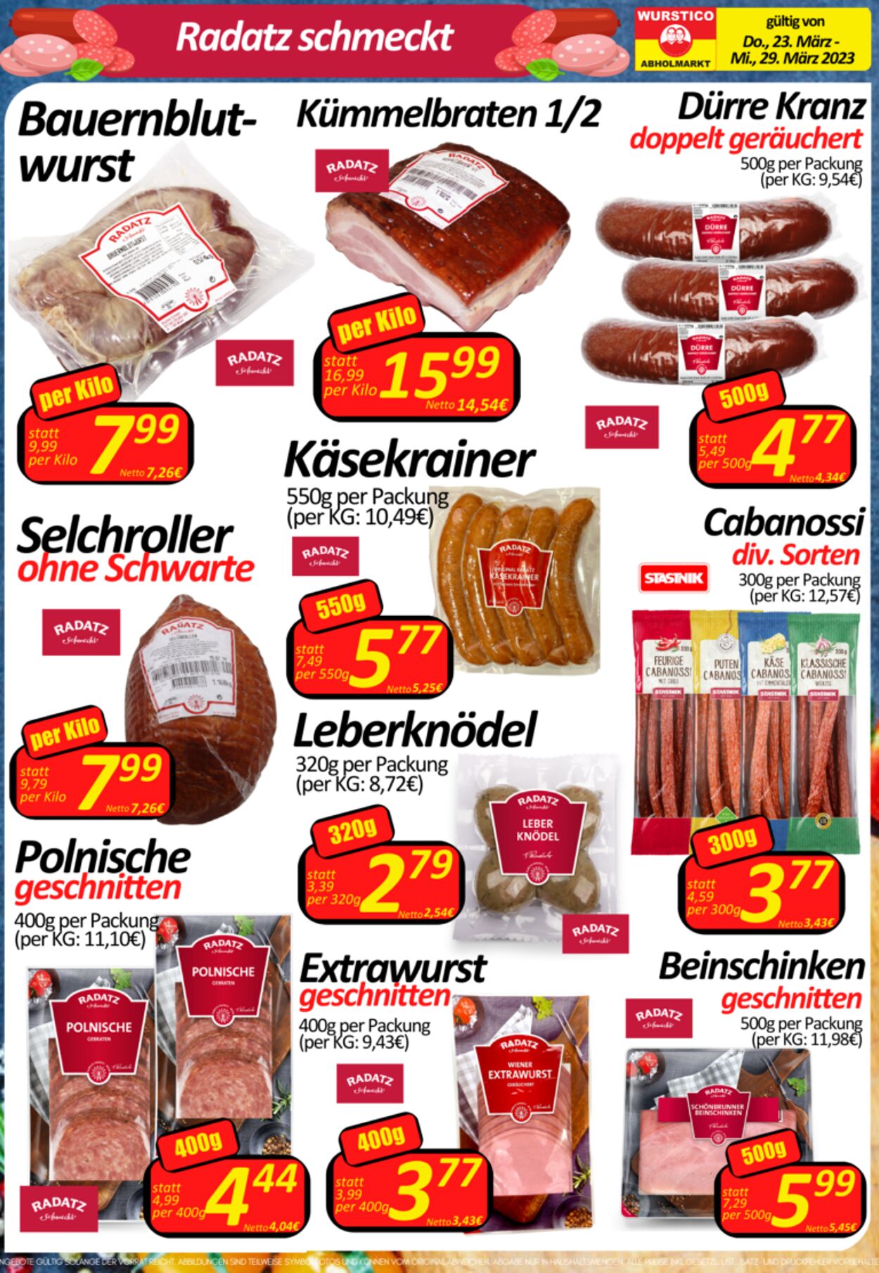 Prospekt Wurstico 23.03.2023 - 29.03.2023