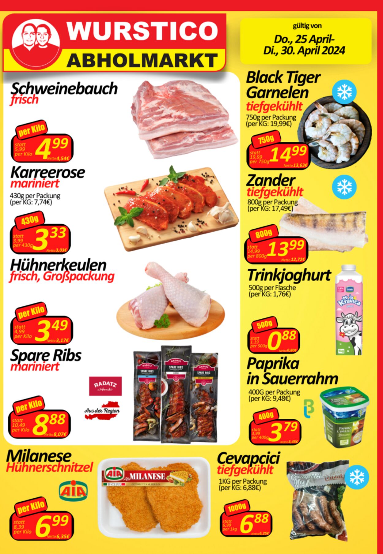 Prospekt Wurstico - Wurstico Abholmarkt – Wurst, Fleischwaren und mehr zu FabrikspreisenAktuelle Angebote bei Wurstico 25 Apr, 2024 - 30 Apr, 2024