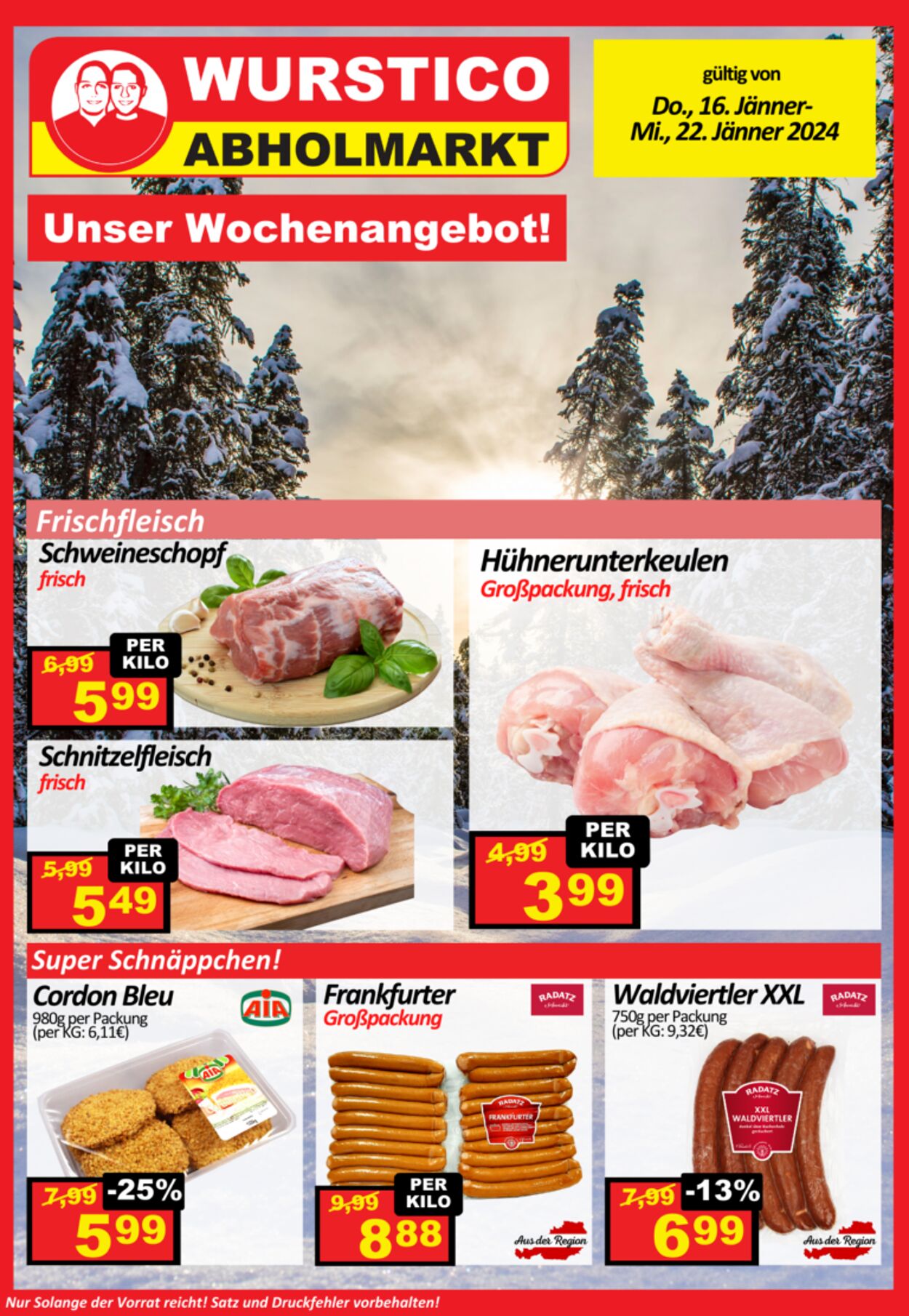 Prospekt Wurstico - Wurstico Abholmarkt – Wurst, Fleischwaren und mehr zu FabrikspreisenAngebote 16 Jän, 2025 - 30 Jän, 2025