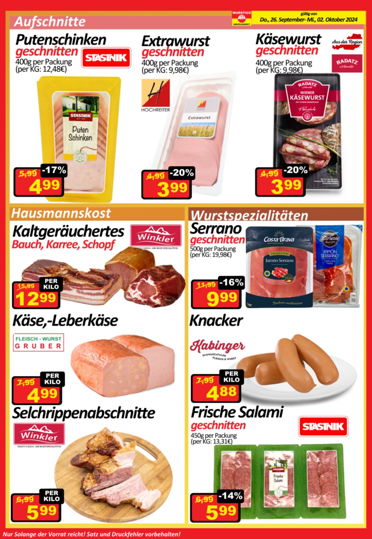 Prospekt Wurstico 25.09.2024 - 03.10.2024