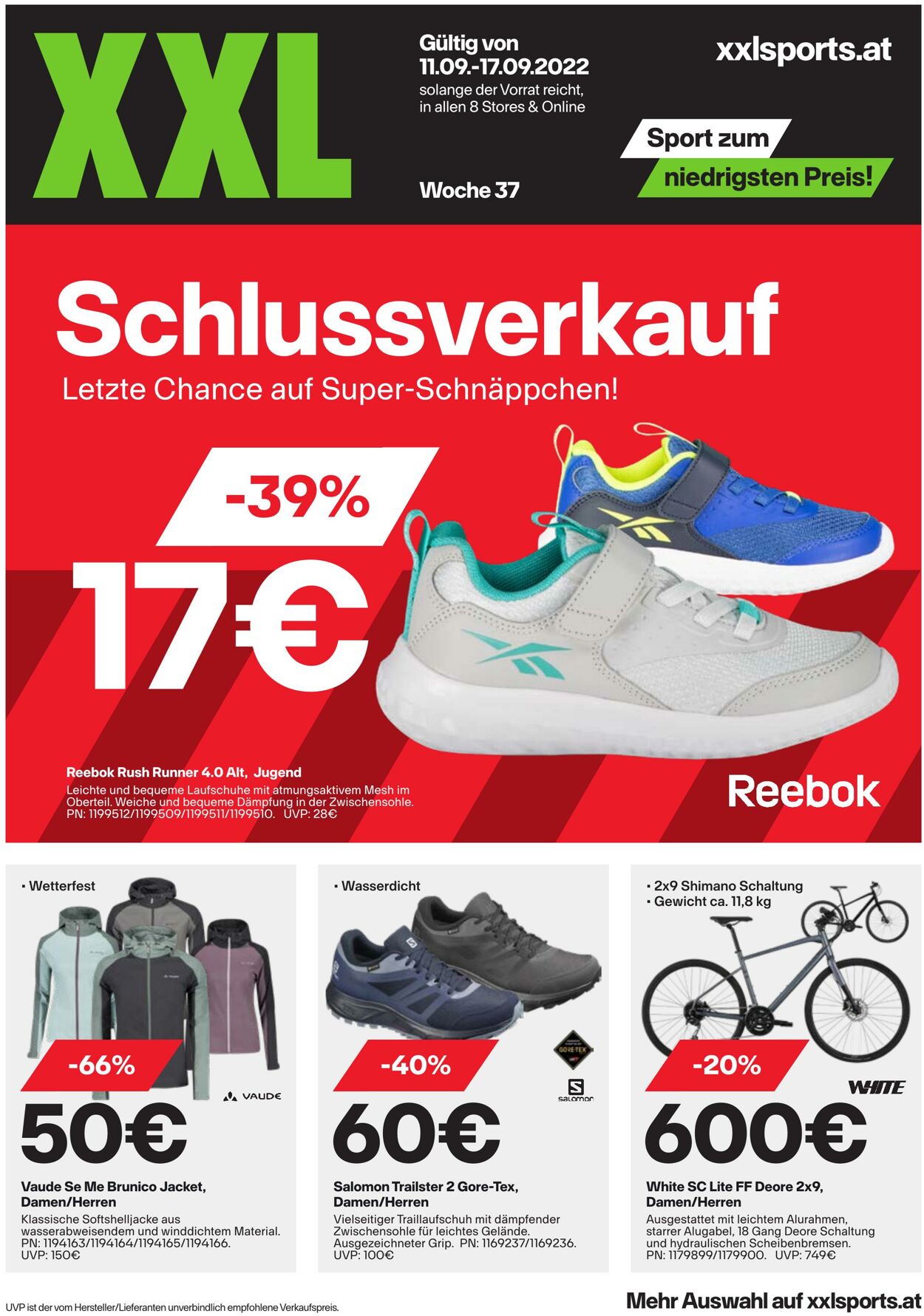 Prospekt XXL Sports 11.09.2022 - 17.09.2022