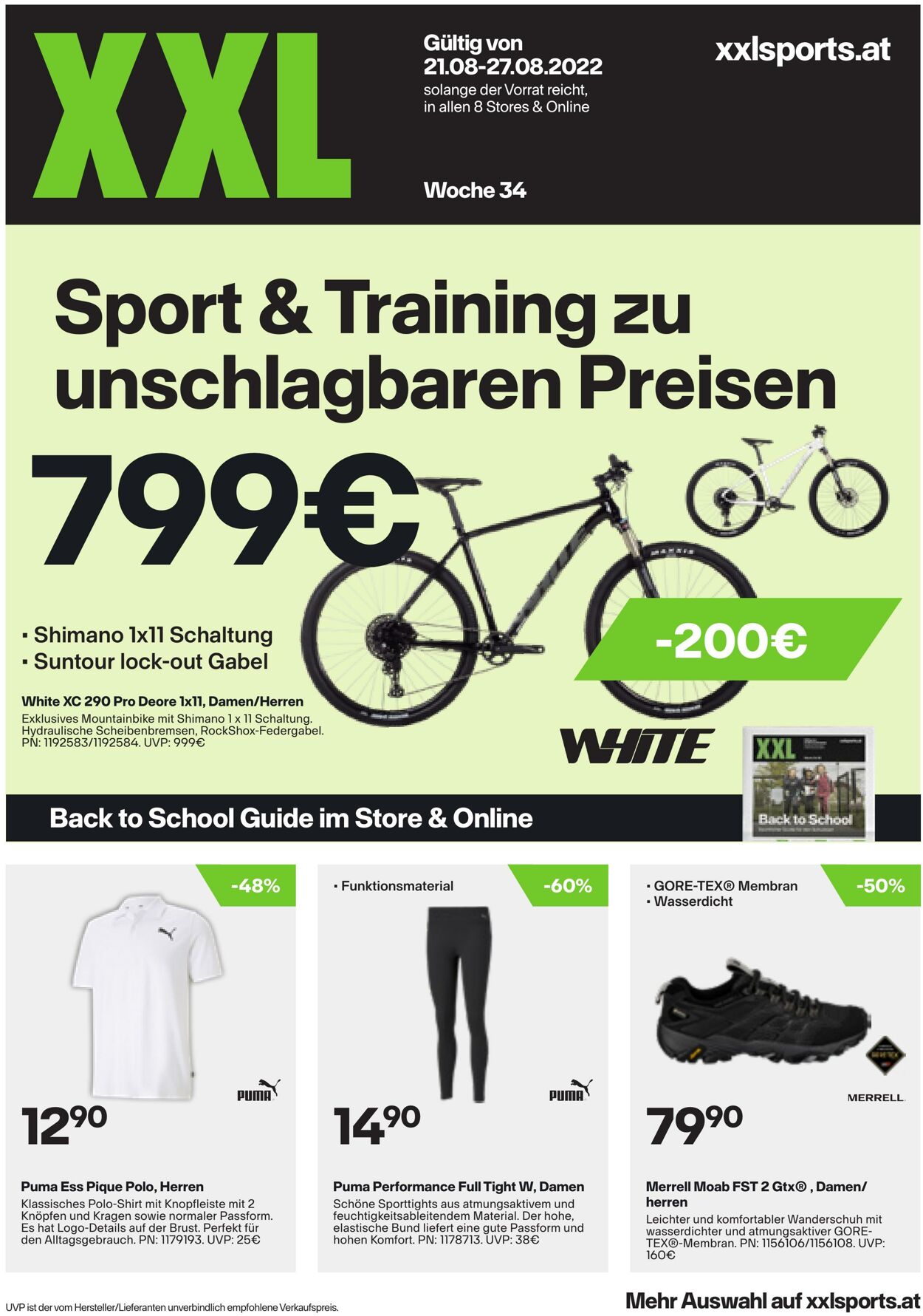 Prospekt XXL Sports 21.08.2022 - 27.08.2022